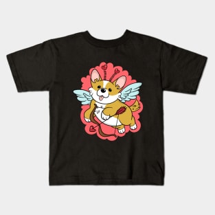 Cute Valentine Corgi Cupid Kids T-Shirt